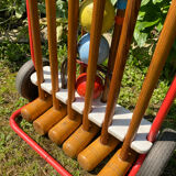 Vintage wooden croquet game
