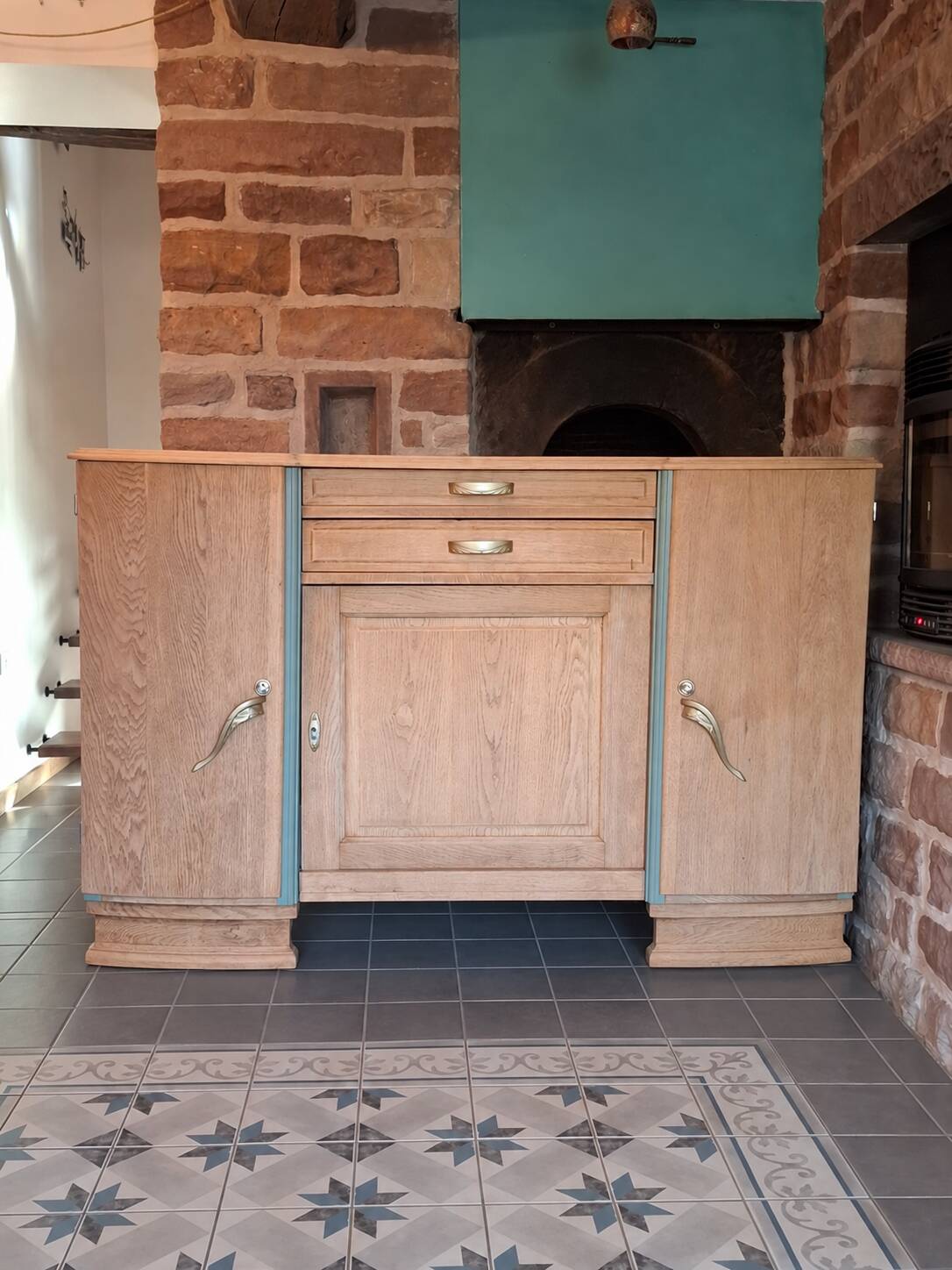 Art deco buffet in raw oak refurbished