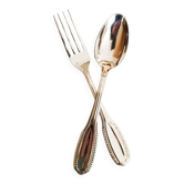 Vintage French silver children's cutlery set, 1 fork and 1 spoon