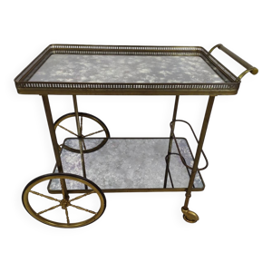 Desserte roulante laiton