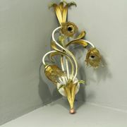 Set of 10 Wall Lights from colored hand crafted iron and Murano glass