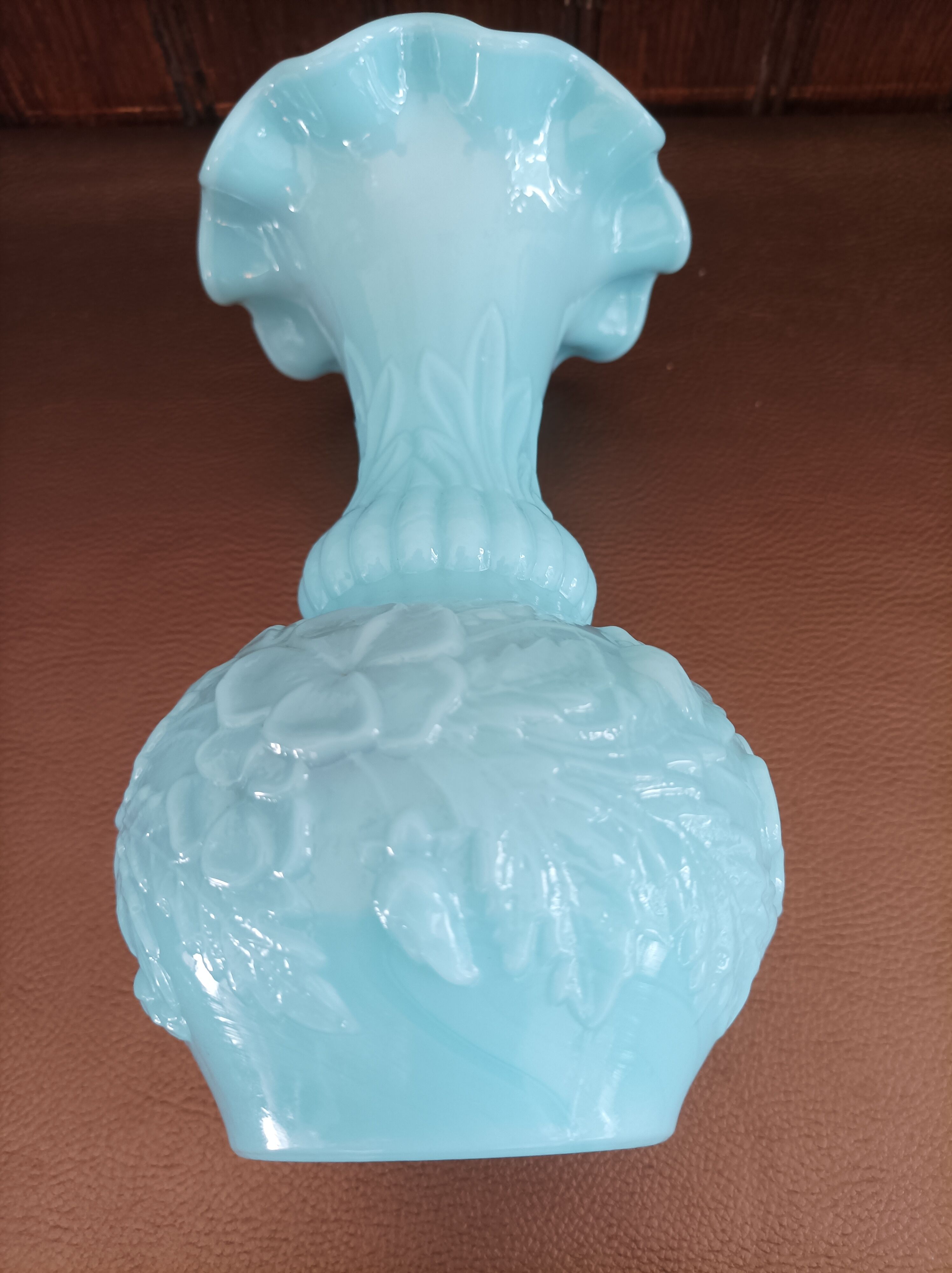 Blue vase in Art Deco opaline