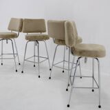 1960s Set of Four Restored Bar Chairs,Czechoslovakia