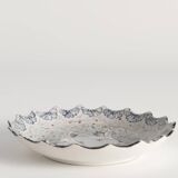 Japanese Meiji Period Light Blue Porcelain Dish with Cranes