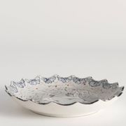 Japanese Meiji Period Light Blue Porcelain Dish with Cranes
