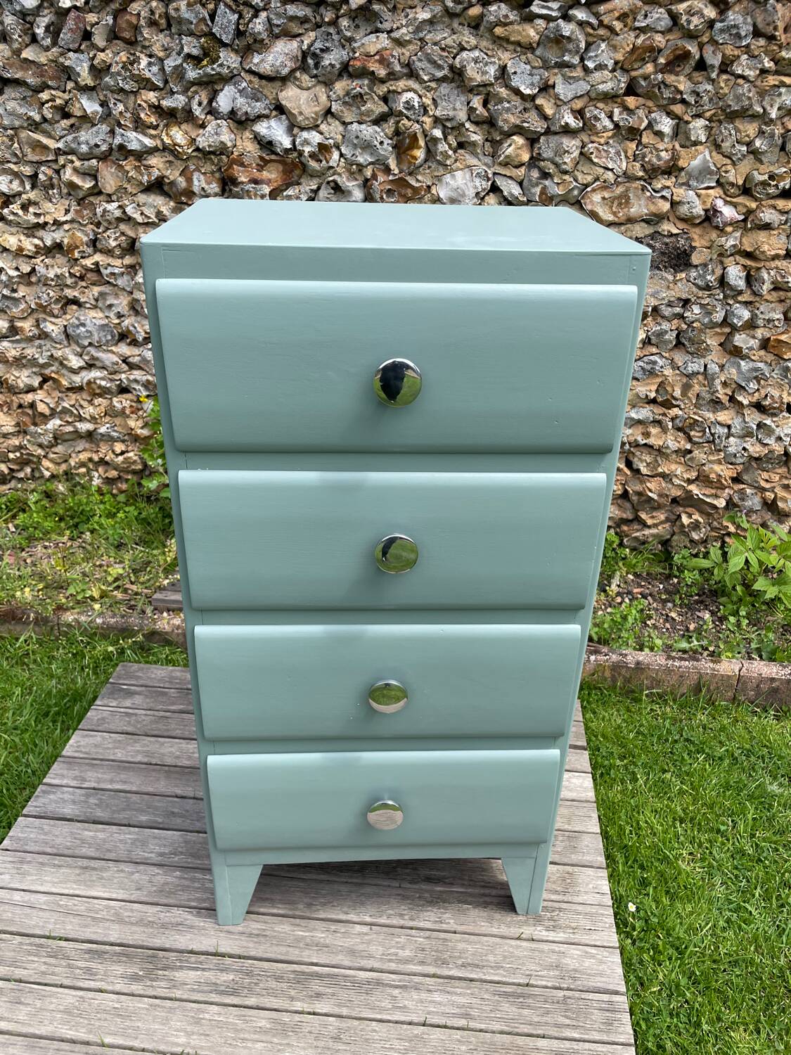 Chiffonier vintage 1960 vert eucalyptus