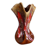 Vallauris vase in flamed ceramic, free-form model 330.