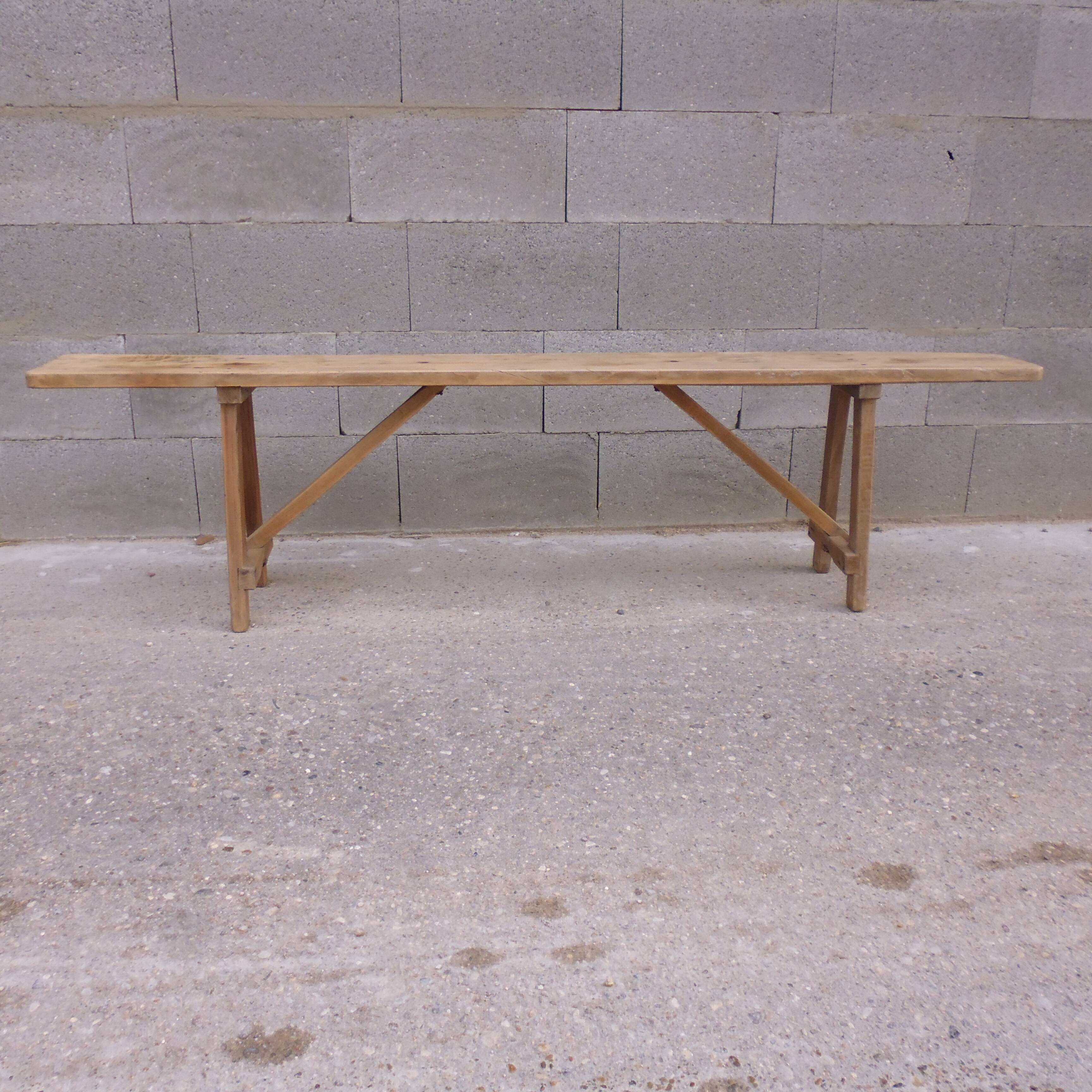 Old solid wood farm bench 200 cm