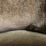 Three-seater velvet canapé in green, Louis Philippe style, 19th century.