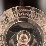 Baccarat, set of 10 engraved crystal champagne glasses from 1900.