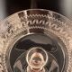 Baccarat, set of 10 engraved crystal champagne glasses from 1900.