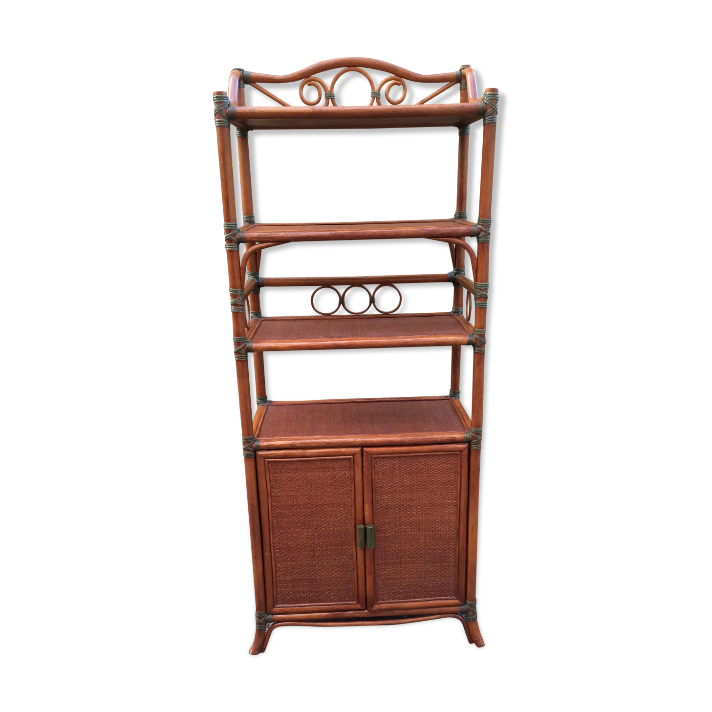 Bamboo and cane shelf