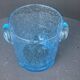 Vintage Biot Blue Blown Glass Ice Bucket