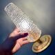Vintage tulip table lamp in molded glass