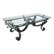 Brutalist French Sculpted Steel Coffee Table, 1960s