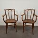 Paire de fauteuils bistrot en bois courbé