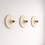 Set of 3 vintage disc wall lamps, 'Charlotte Perriand' for 'Les Arcs', 1970s.