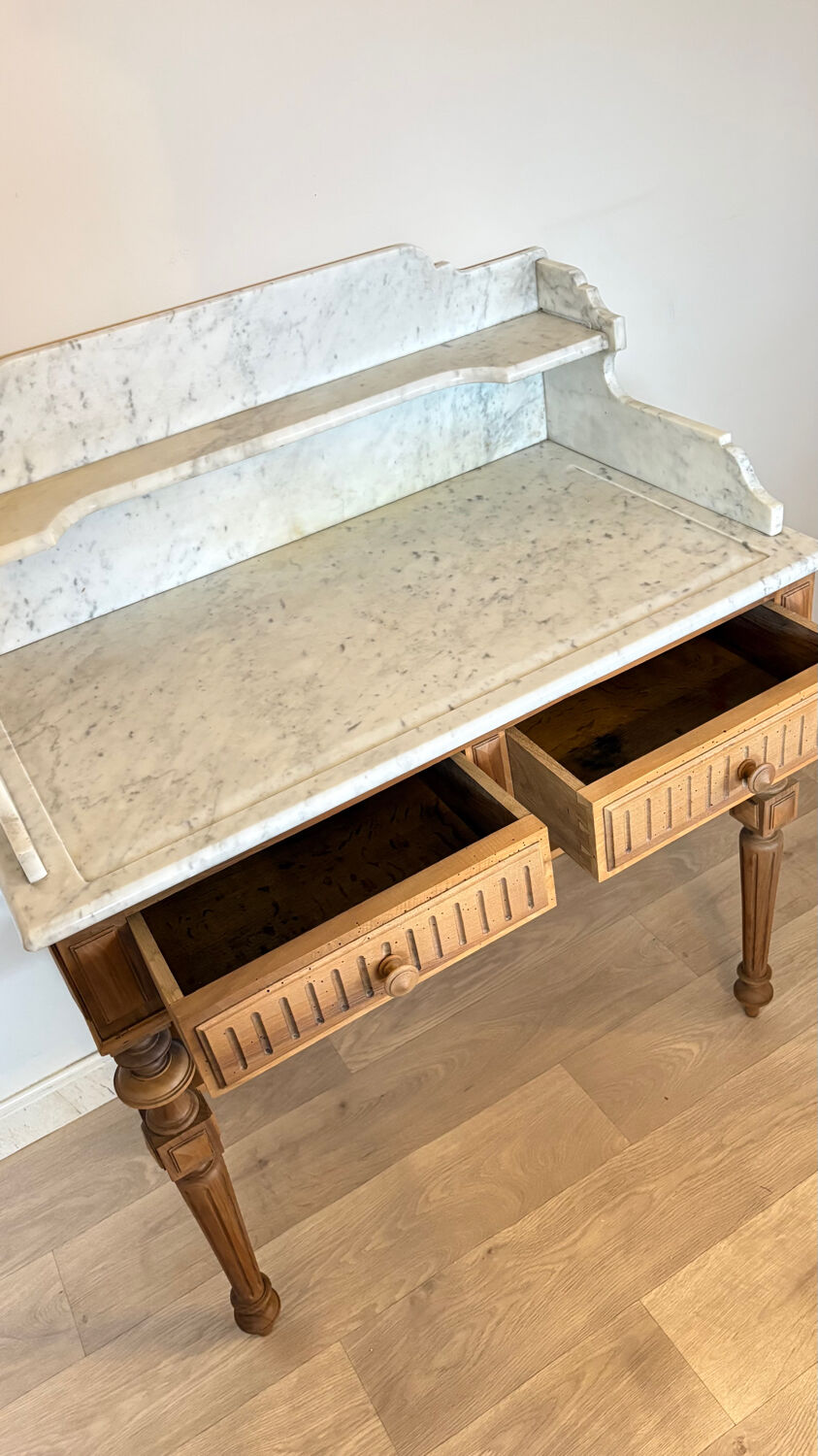 Console or dressing table in solid oak.