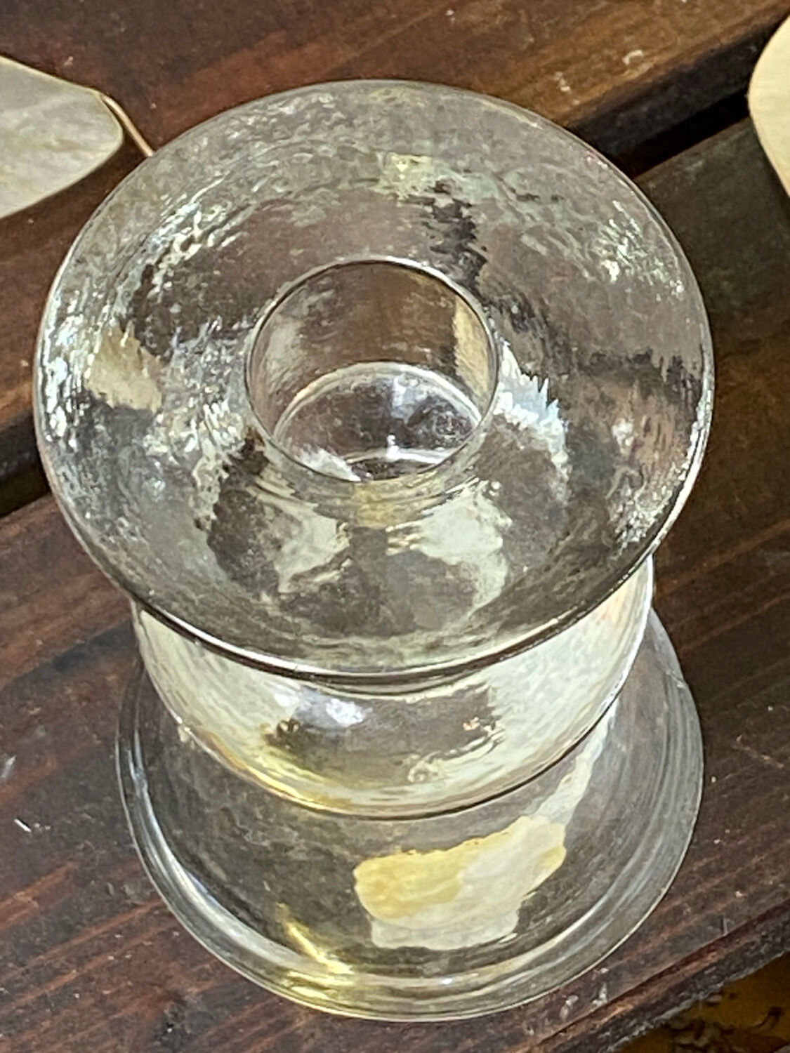 Molded glass candle holder