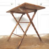 Napoleon III folding table in bamboo wood
