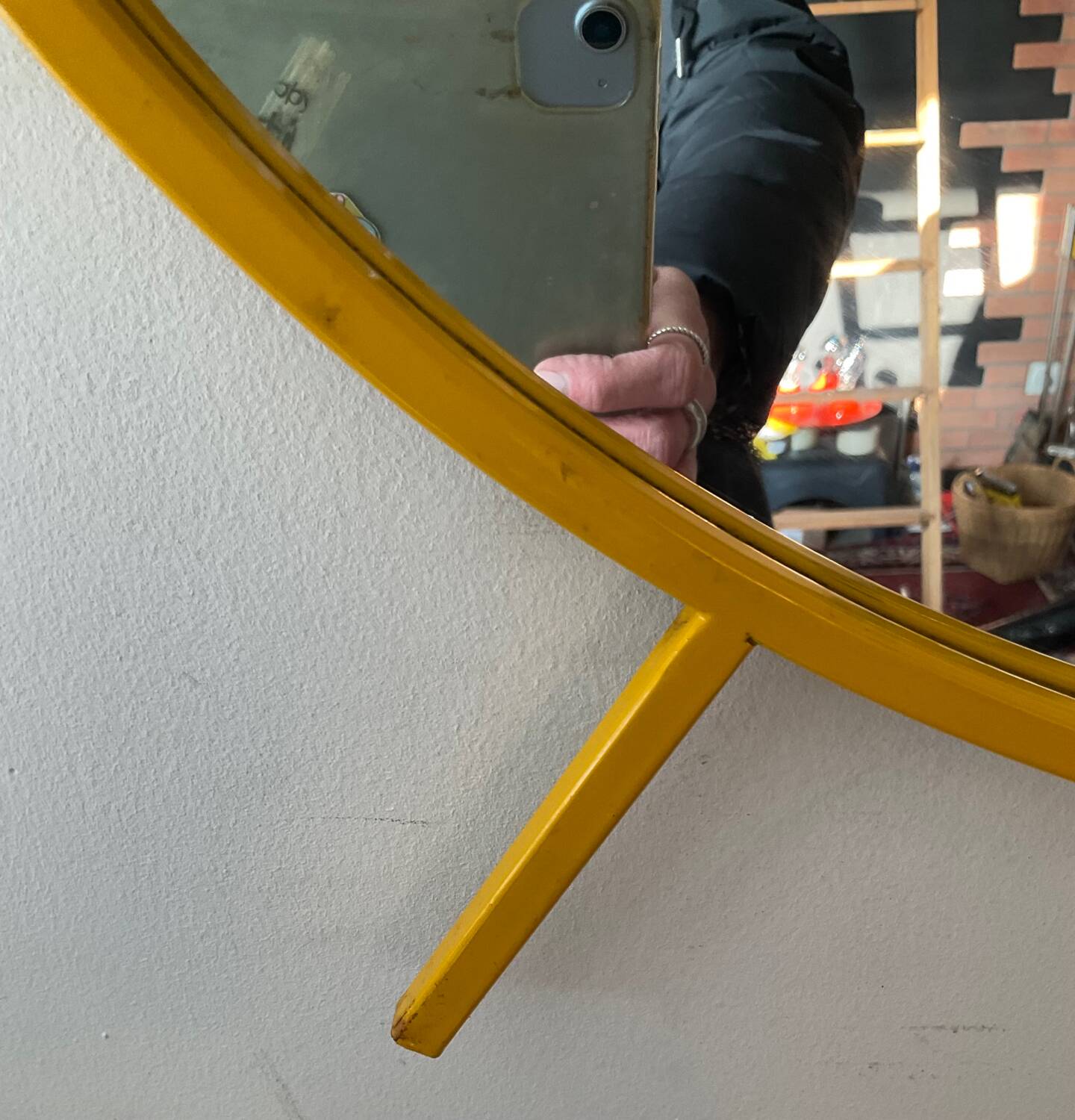 Large vintage Pilm Italy mirror in yellow metal