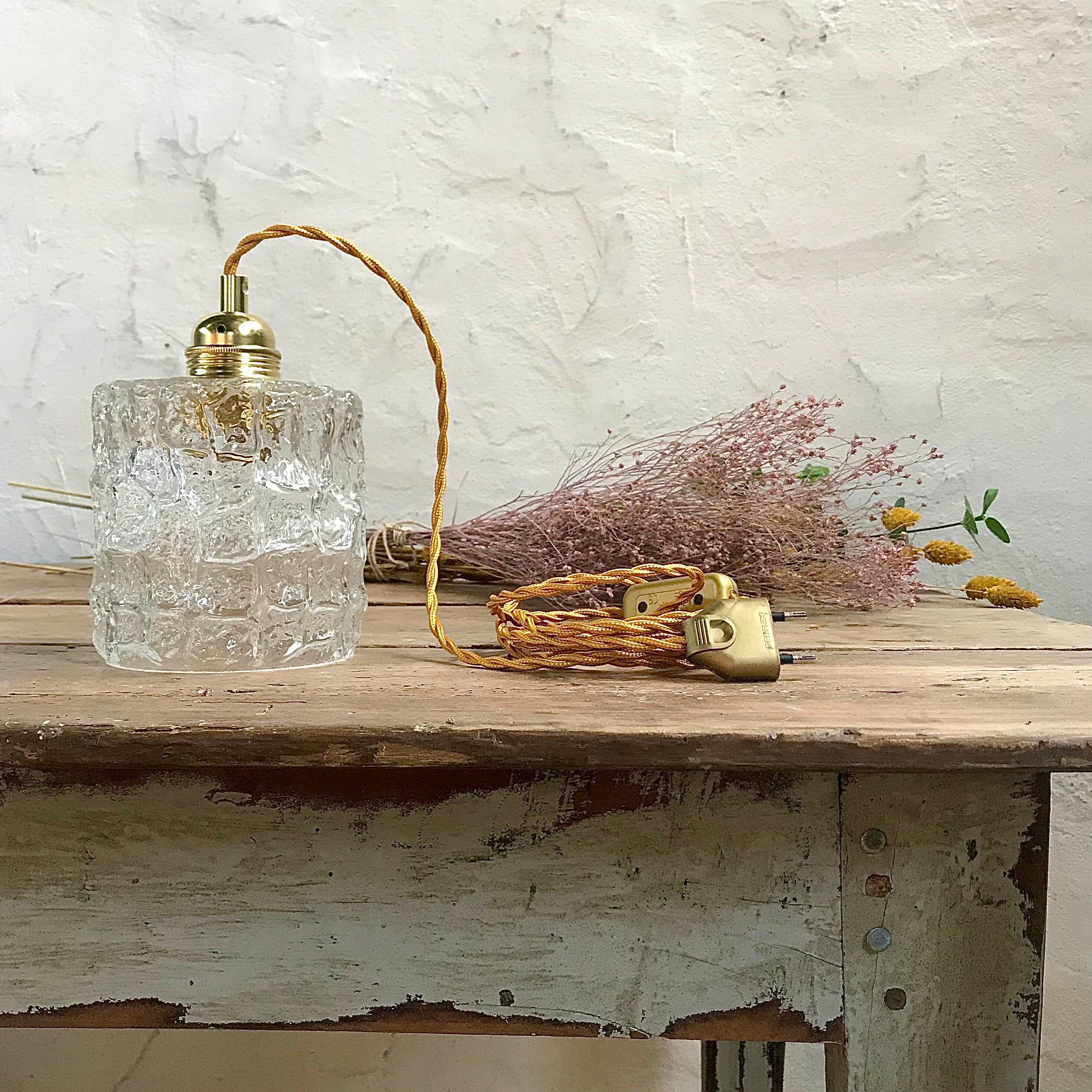 Vintage glass hanging lamp