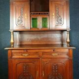 Nancy School: butterfly-shaped buffet from the Art Nouveau period in solid wood circa 1900