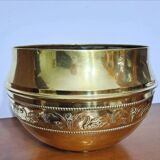 Old brass flowerpot
