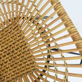 1960s mid century armchair bamboo wicker with hairpin legs