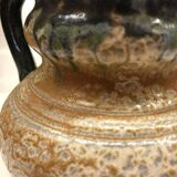 Belgian flamed salt-glazed stoneware pitcher by Pitot