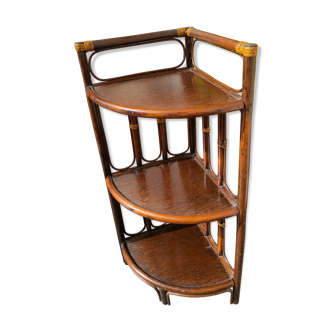 Vintage rattan corner shelf