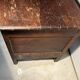 Antique rustic oak chest with original hardware and molded panels