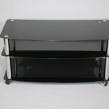 True vintage roll phono chest of drawers sideboard glass shelf 80s