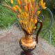Carafe with handle, jug, vase in Vallauris style enamelled ceramic
