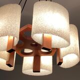 Seventies wood chandelier