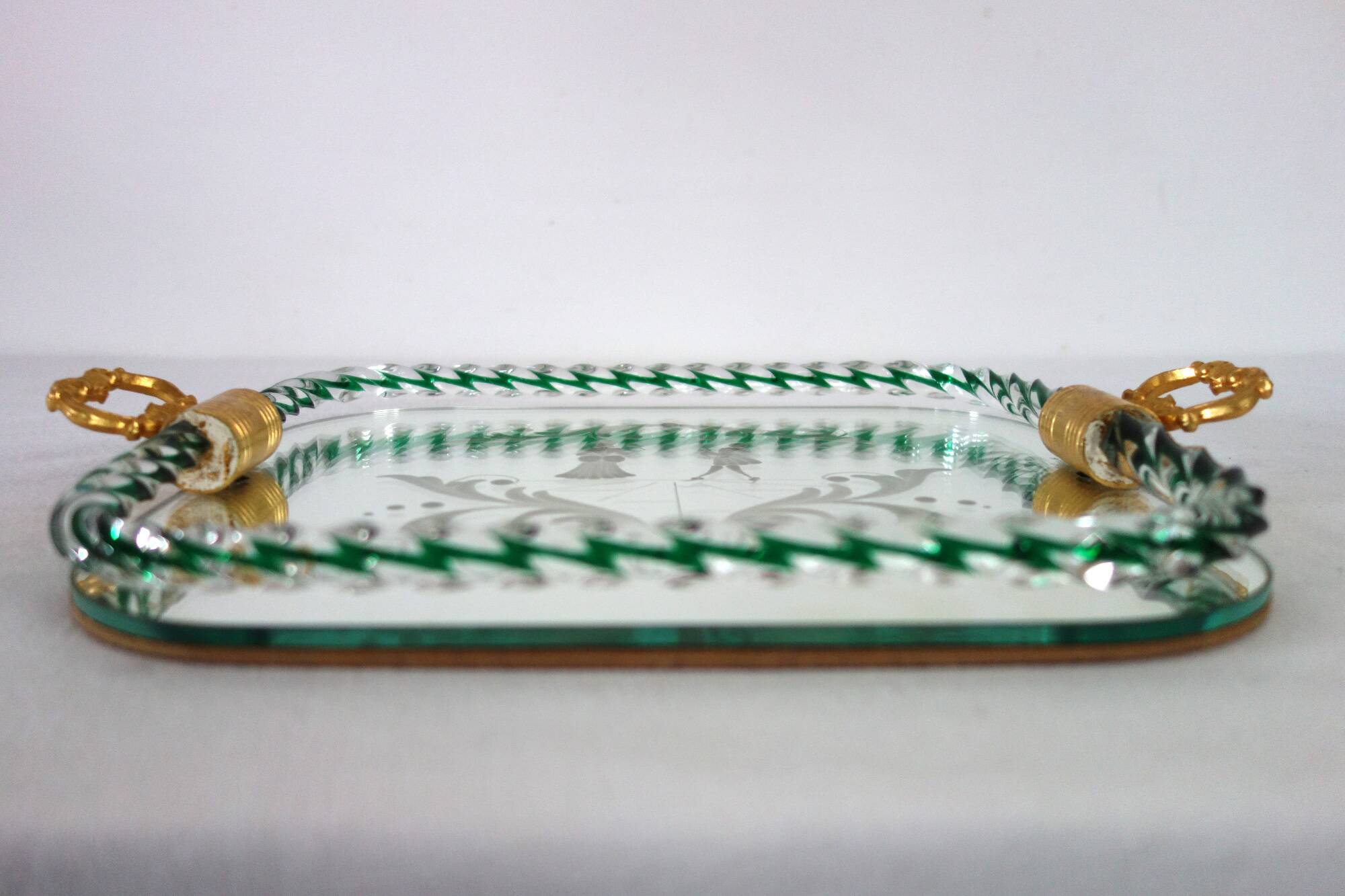 Venetian service plate, Murano 1950 twisted glass