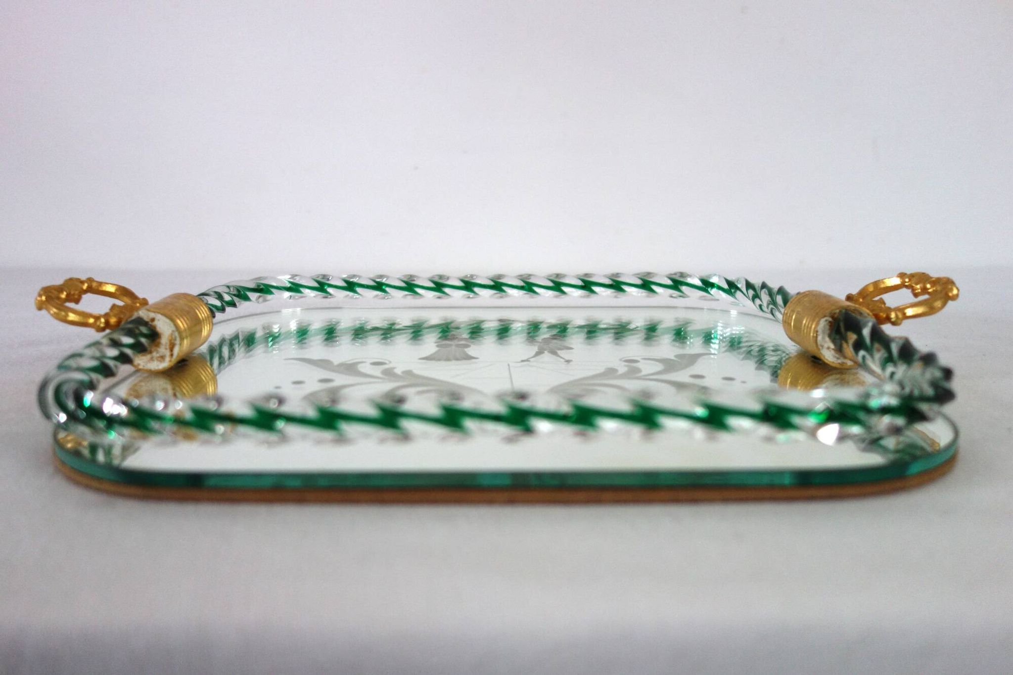 Venetian service plate, Murano 1950 twisted glass