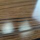 Foldable brown formica table compass legs