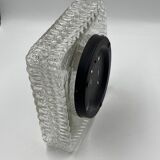 Square ceiling light in embossed molded glass