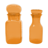 Duo amber glass jars