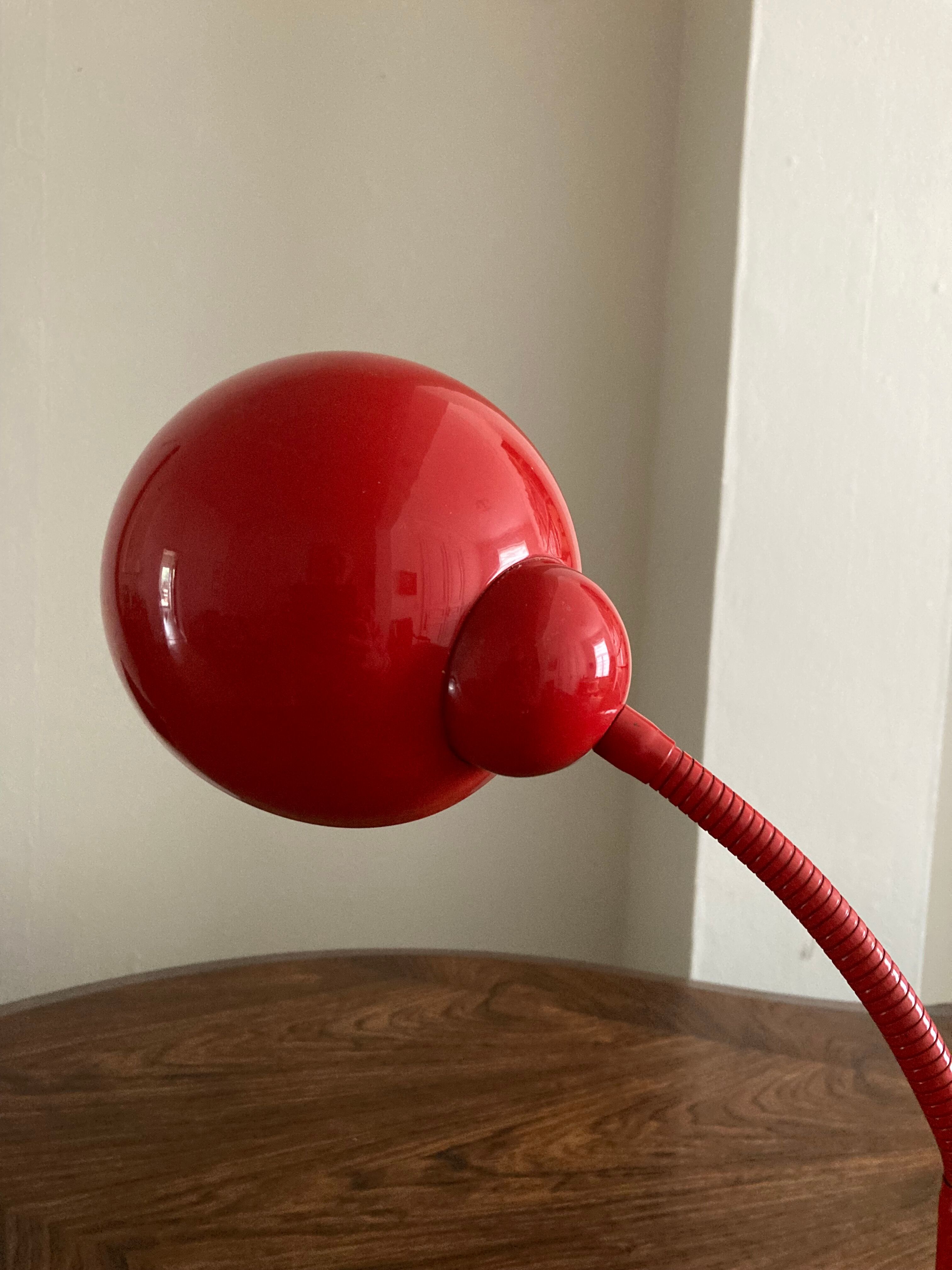 Desk lamp or bedside table vintage 80s red