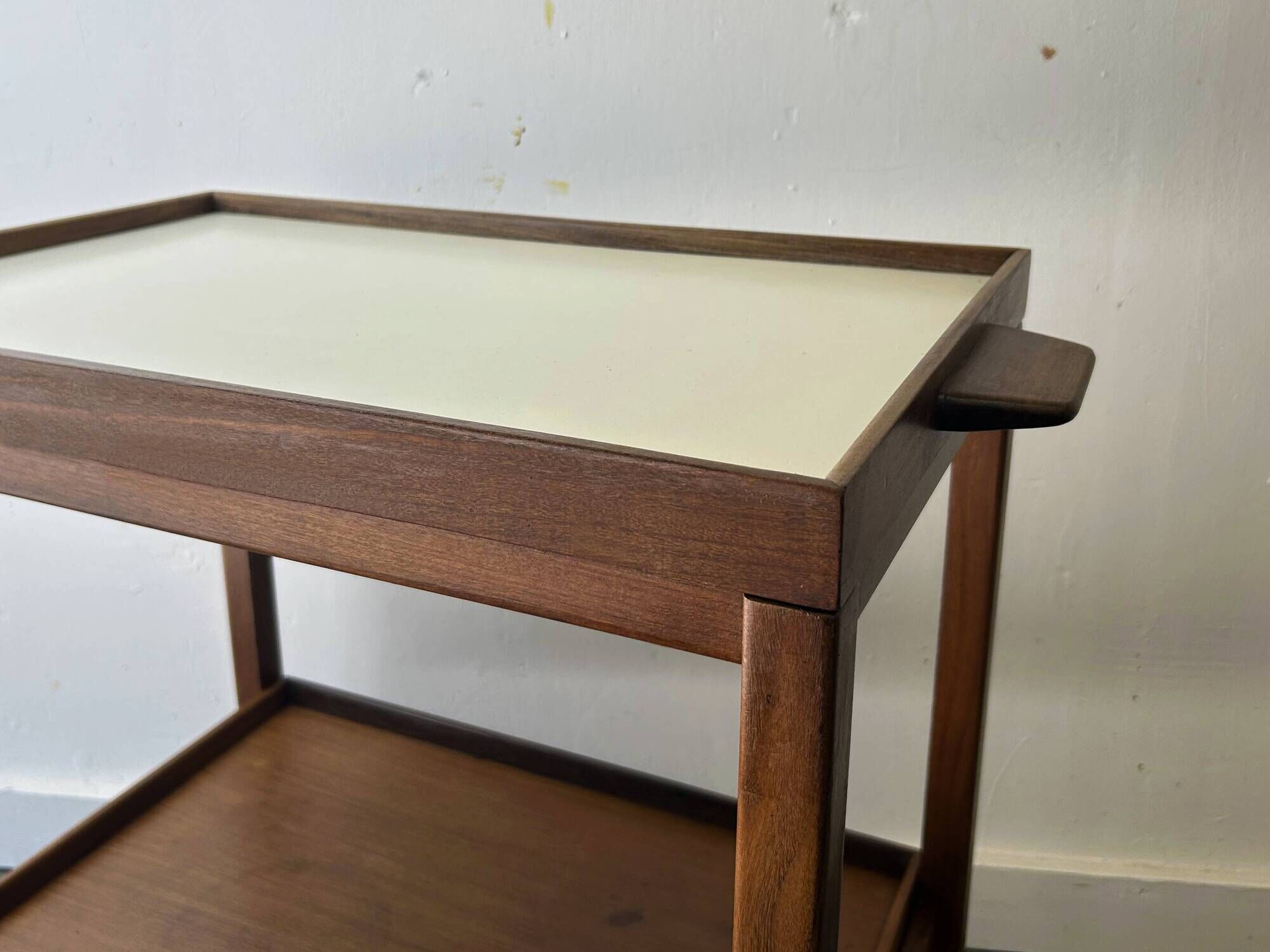 Mid Century Vintage Teak Drinks Trolley Bar Cart Removable Trays 1960s