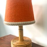 Vintage natural rattan lamp 60s