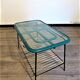 Table basse en rotin, métal et corde 1960