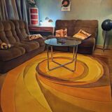 Van Der Rohe Italy Bauhaus' MR coffee table, occasional glass/chromed steel