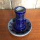 Pair of Bougeoirs BETSCHDORF Schmitter Ceramic Blue Vintage