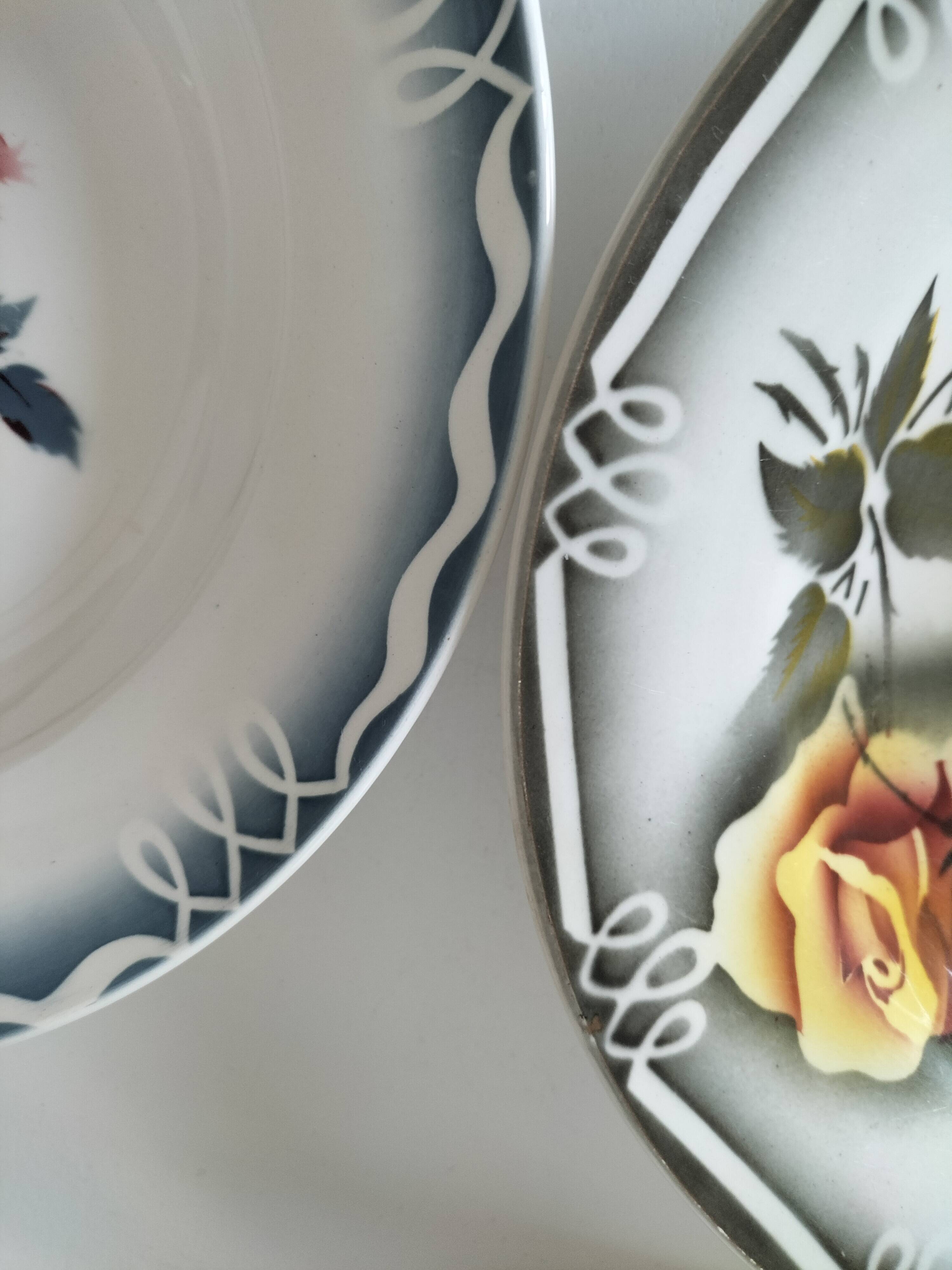 4 deep plates Digoin Sarreguemines – models Marinette & Adèle