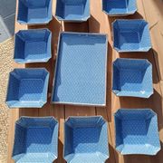 Asian set of platter and ten ramekins