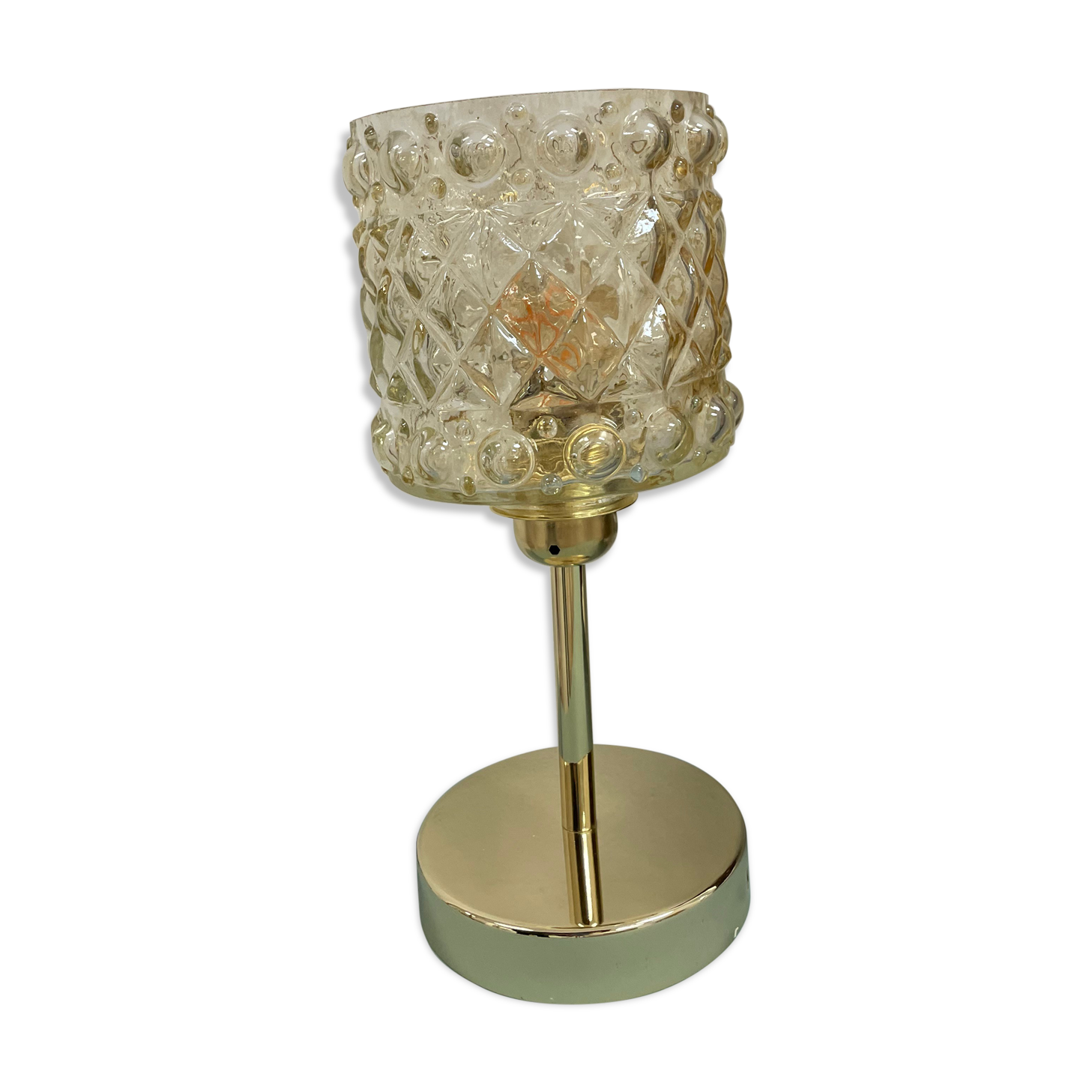 Table lamp - globe in amber glass