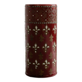 Petit vase rouleau ancien en céramique émaillée rouge